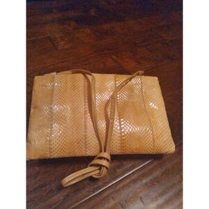 TJII Snakeskin‎ Clutch Evening Bag Genuine Leather Party Purse Handbag